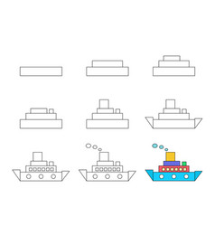 Worksheet Easy Guide To Drawing Cartoon Ship