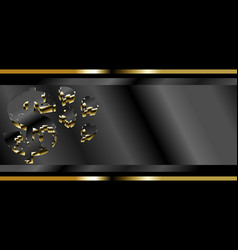 Black Metallic Luxury Money Sign Background