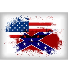 Confederate Flag Vs Union Flag Civil War Concept