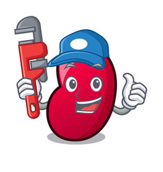 Plumber Jelly Bean Mascot Cartoon