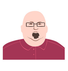 Flat Bald Man With Square Glasses