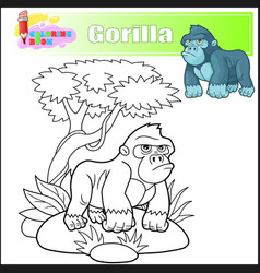 Cartoon Gorilla Coloring Book