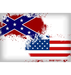 Confederate Flag Vs Union Flag Civil War Concept