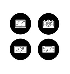 Mobile Devices Glyph Icons Set Pocket Electronic