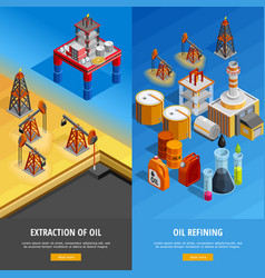 Oil Industry Isometric Webpage Banners Set