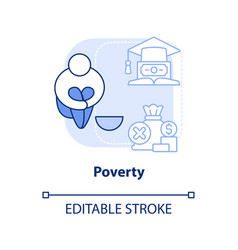 Poverty Light Blue Concept Icon