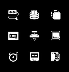 Set Glyph Icons Of Electricity