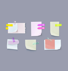 Set Of Paper Notes Isolated On Background