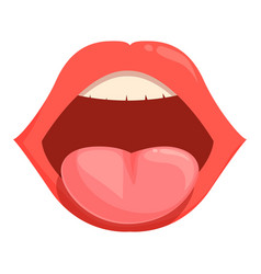 Big Open Mouth With Red Lips Icon Cartoon