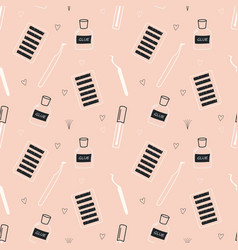 Eyelash Extension Tools Seamless Pattern Flat