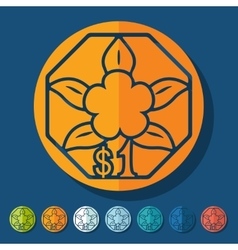 Flat Design One Singaporean Dollar