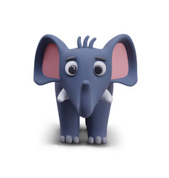 Gray Elephant With Big Eyes Kawaii