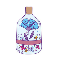 Mason Jar With Blue Flower Design