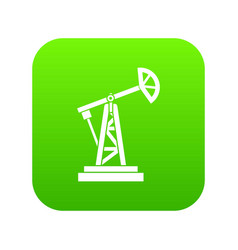 Oil Rig Icon Digital Green