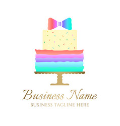 Rainbow Color Cake Logo For Bakery Business