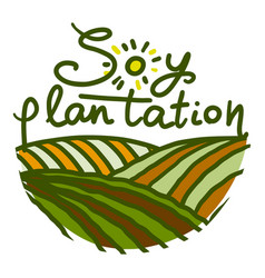 Soy Plantation Icon Hand Drawn Style