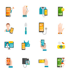 Digital Health Flat Icons