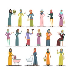 Arabic Woman Icons Set