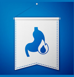 Blue Stomach Heartburn Icon Isolated On