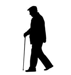 Old Man Silhouette With Stick