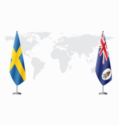 Sweden And Cayman Islands Flags For Official