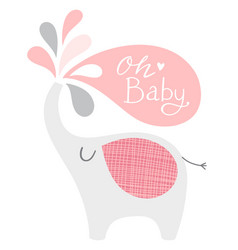 Baby Shower Elephant In Pink And Gray Oh