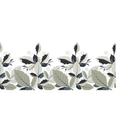 Floral Seamless Leafy Pattern Border