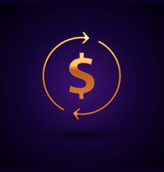 Gold Financial Growth And Dollar Coin Icon