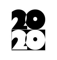 Happy New Year 2020 Icon On White Background