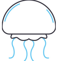 Jelly Fish Line Icon Outline Symbol