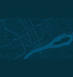 Navy Blue Background Map Detroit City Area