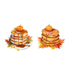 Pumpkin Pancakes Clipart Isolated