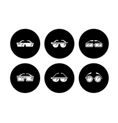 Smart Glasses Glyph Icons Set Smartglasses