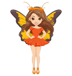 Beautiful Woman With Butterfly Wings A Fairy