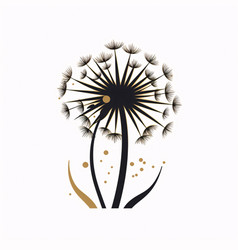 Black Silhouette Tattoo Of A Dandelion On White