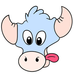 Cute Cow Head Sticking Out Tongue Carton Emoticon