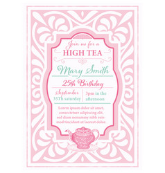 Vintage Tea Invitation Layout