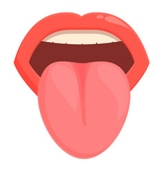 Big Tongue With Red Lips Icon Cartoon Cute