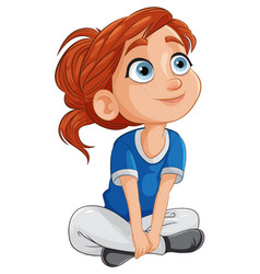 Graphic Of A Happy Seated Young Girl