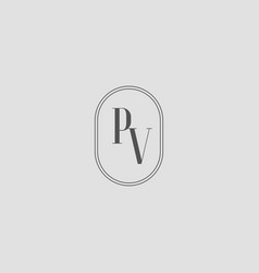 Initial Pv Wedding Monogram Logo Design