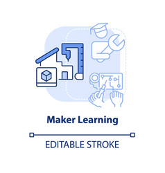 Maker Learning Light Blue Concept Icon