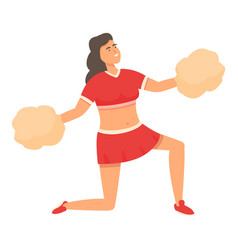 Woman Stand Icon Cartoon Pom Leader