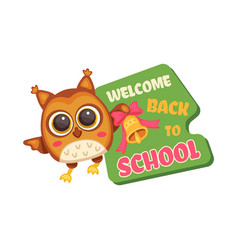 Cartoon Owl With Welcome Back To School Sign