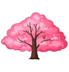 Cartoon-style Tree With Vibrant Pink Foliage