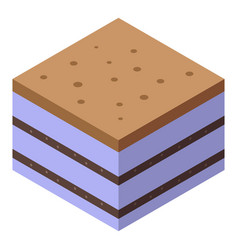 Cookie Tiramisu Icon Isometric Meal Sweet