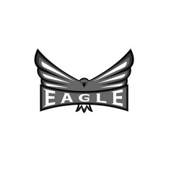 Silhouette eagle logo predator wings up flying Vector Image