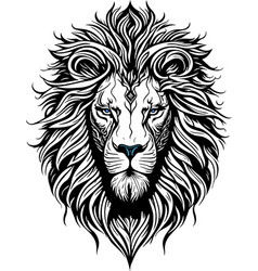 Modern Lion Head With Blue Eyes Design Format