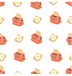 Seamless Pattern With Toaster And Toast