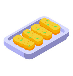 Stick Meat Potato Icon Isometric Cheese