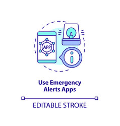 Use Emergency Alerts Apps Concept Icon